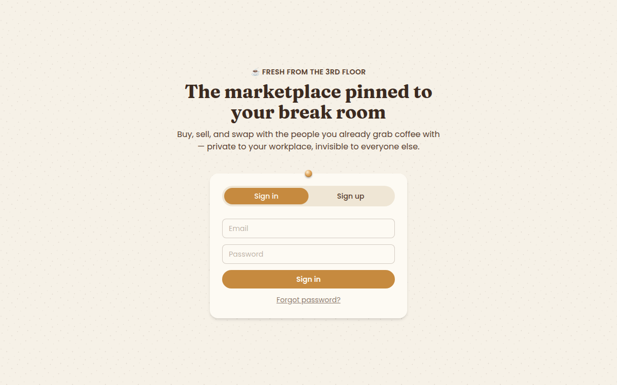 Coffee Break Marketplace — Marketplace screenshot